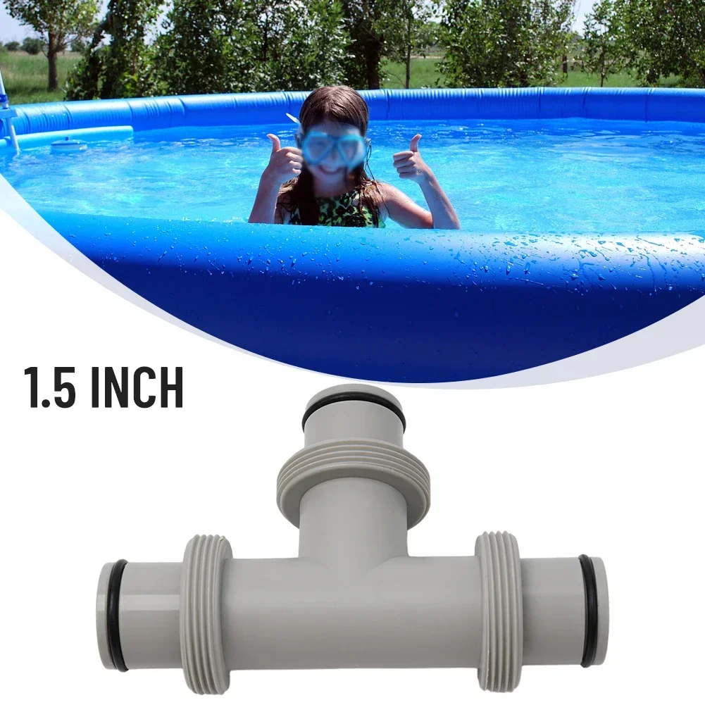 Swimming Pool Hose Connector For Intex Split Hose Plunger Valve Pool Part 1.5in Tee T-Joint Swimming Pool Hose Extension Adapter