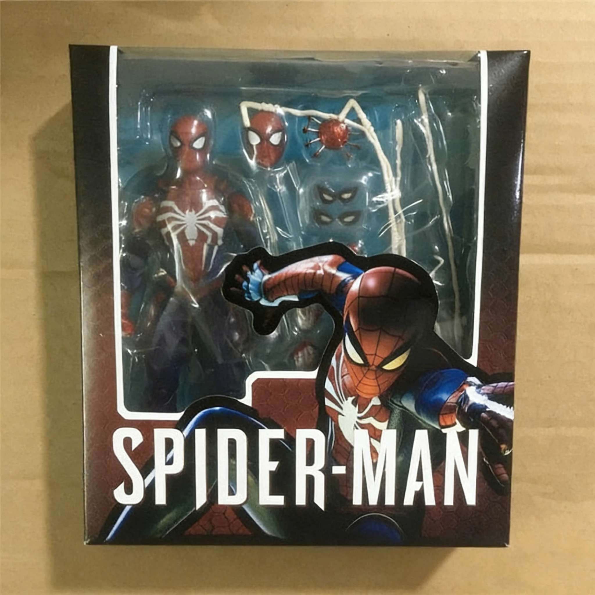 スパイダーマン-アップグレードスーツ-ps4ゲーム版-スパイダーマン-ジョイントモバイルハンドヘルドボックスモデル