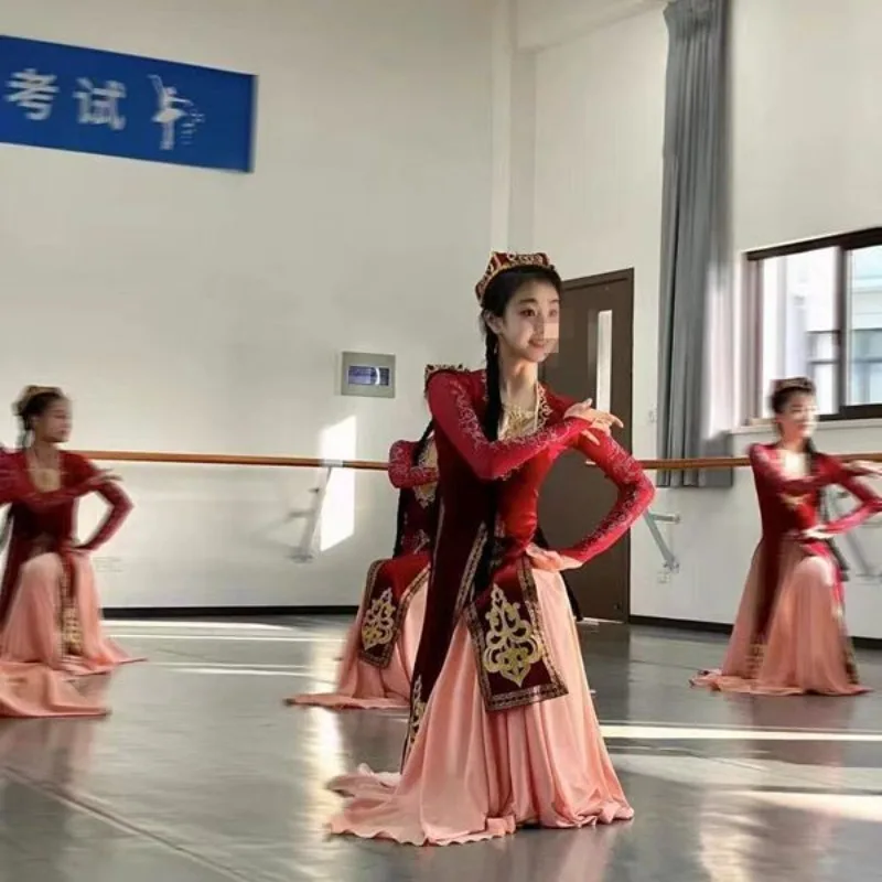 Trajes de baile para adultos falda oscilante grande uigur rendimiento nuevas minorancias étnicas de Xinjiang