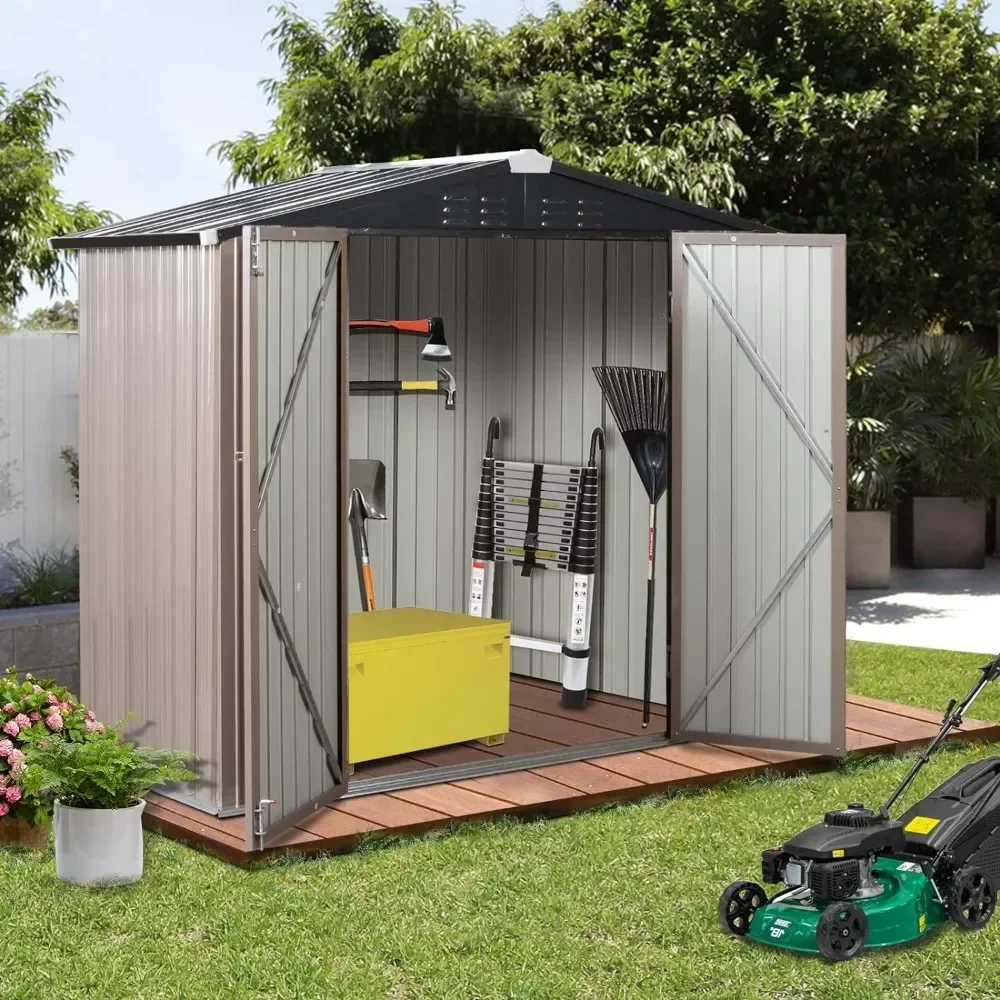 

Storage Shed, 6 X 4 FT Outdoor Metal Shed, Steel Garden Sheds with Double Lockable Door, Tool Storage Shed, Storage Shed