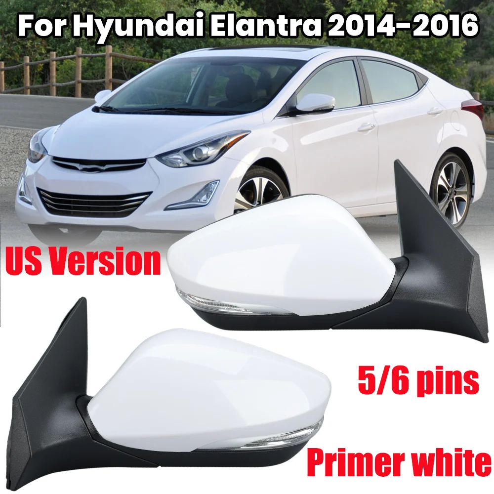 

5/6Pins Rearview Mirror Assembly For Hyundai Elantra 2014 2015 2016 US Version Manual Folding Heated Side Mirror Car Accessories