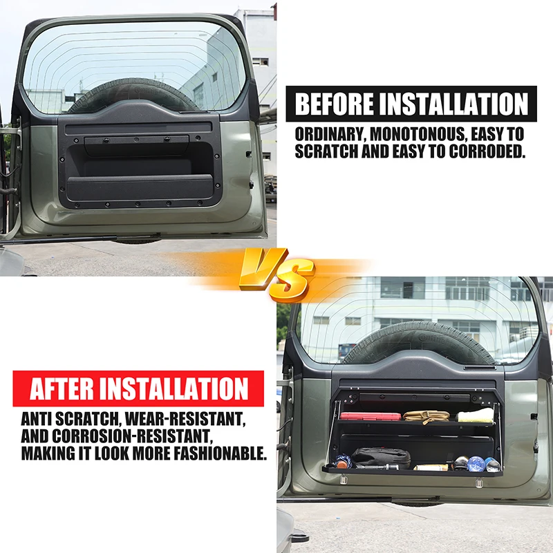 

Aluminum Alloy Car Rear Trunk Door Mounting Tray Foldable Back Shelf Stand For Land Rover Defender 2020-2024 Car Accessories