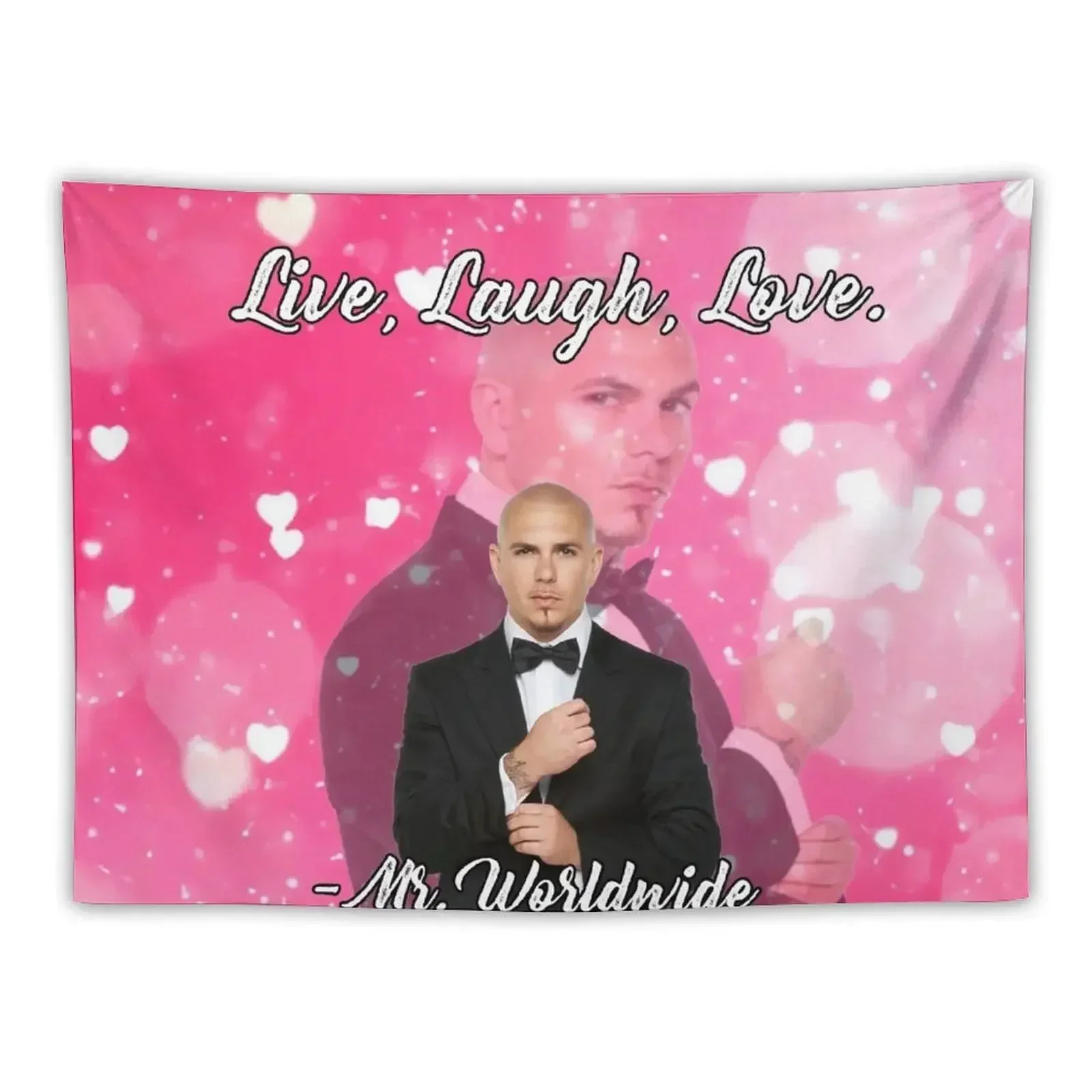 

Mr Worldwide Says to Live Laugh Love Pink Smile Tapestry Home Decoration Wall Mural Tapestry