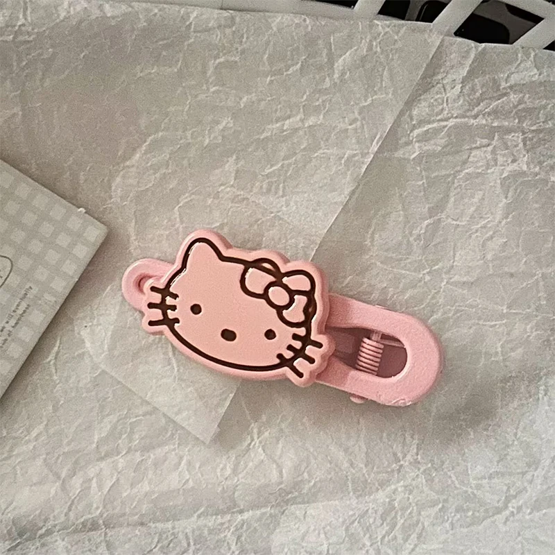 Sanrio Olá Kitty Hairpin para Mulheres e Meninas, Kawaii, Doce Side Bangs Clip, Grampo de Cabelo Dos Desenhos Animados, Acessórios para Cabelo Bonito, Presentes, 2Pcs