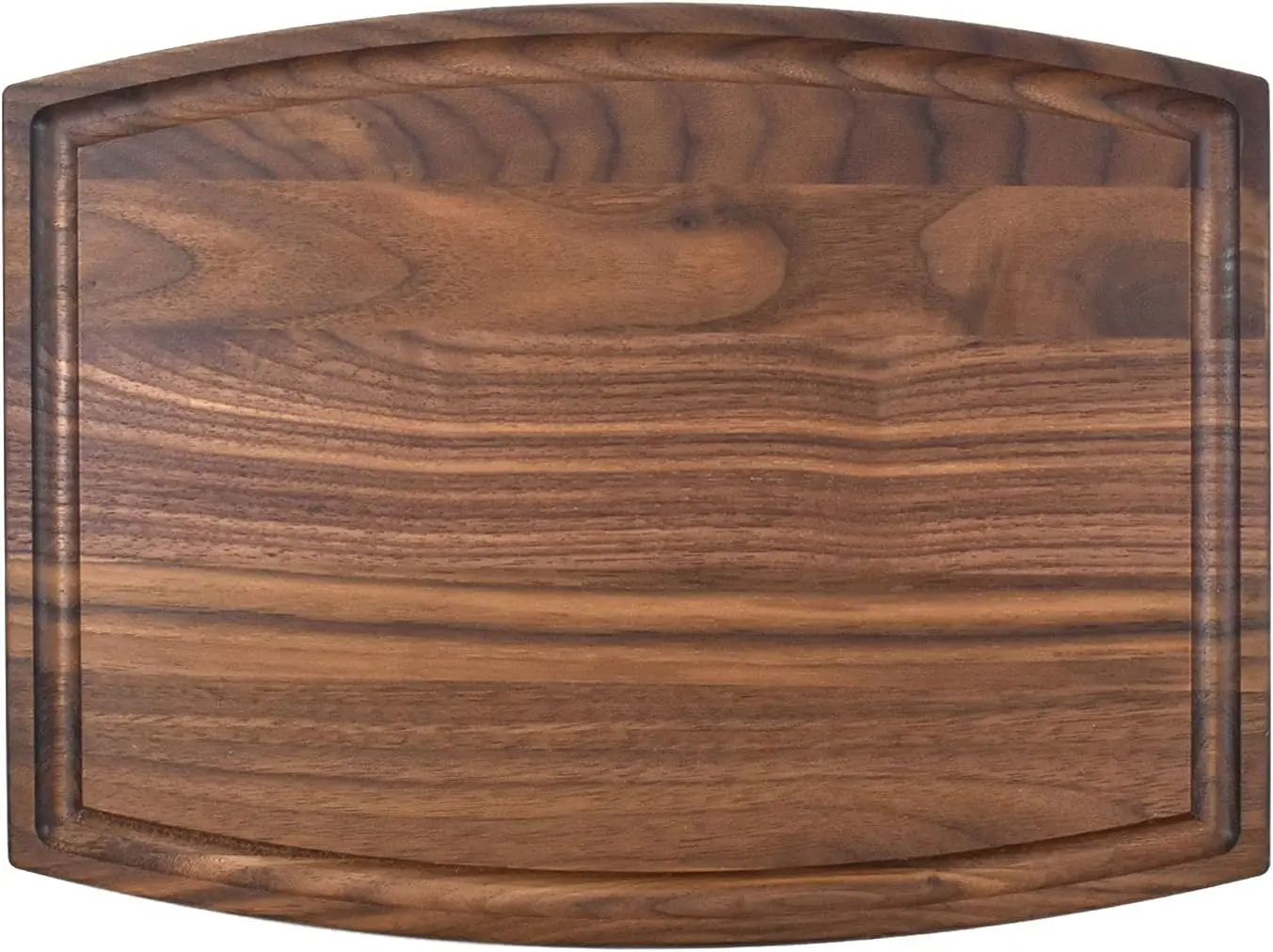 

Revival Woodworking - 12 Inches x 9 Inches x 0.75 inches Arched Wood Cutting Board With Juice Groove - Maple, Cherry, Wa