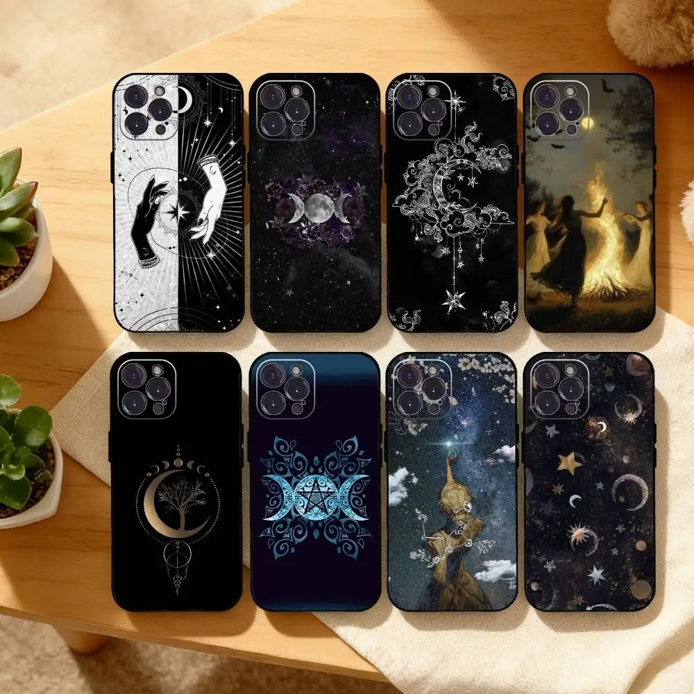 

O-Occult Witchcraft Moon Gothic Witch Phone Case For iPhone17,16,15,14,13,12,Plus,Pro Max, 5G Others Soft Black Cover