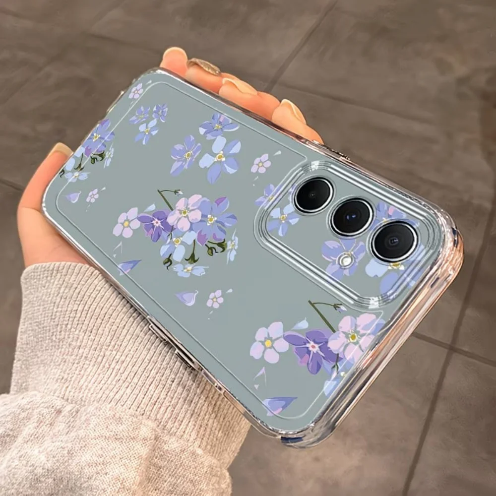 Watercolor Style Flower Clear Soft Anti-Fall Phone Case For Samsung Galaxy S26 S25 S24 S23 S22 S21 Ultra Plus FE 5G TPU Cover view 4