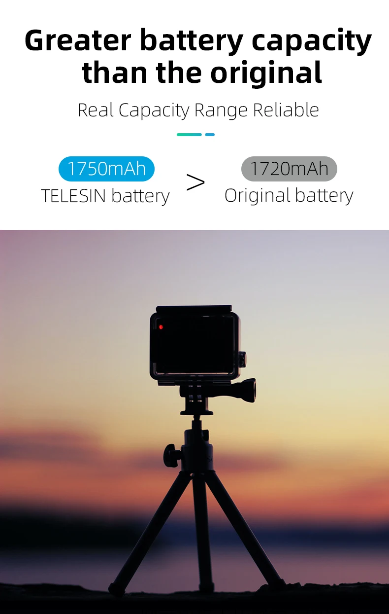 TELESIN 1750 mAh Akku für GoPro Hero 9 10 11 12 Akku 3 Slot Silikon Anti-Fall wasserdichte Ladebox mit TF-Kartenleser – Detail 13