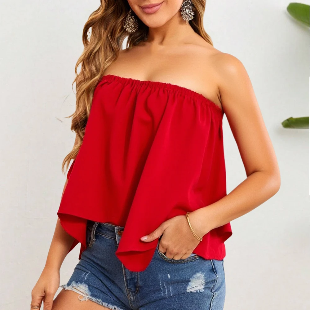 

Майки весна лето повседневные базовые для свиданий простые повседневные майки без бретелек с открытыми плечами для женщин