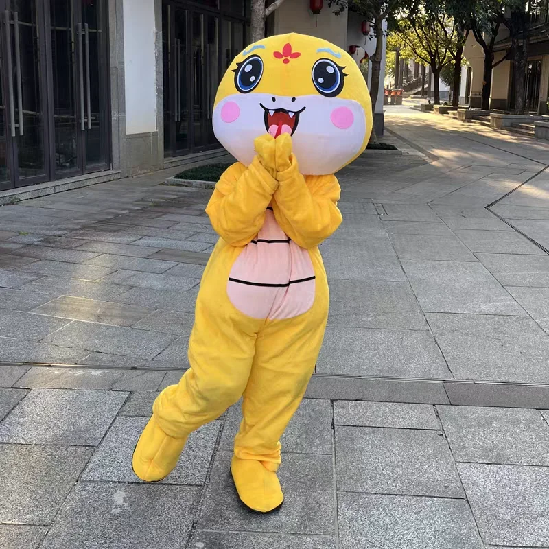 تأثيري زودياك الأفعى إله الحظ زي التميمة عطلة الترويجية المشي أداء دمية فستان حفلة الدعائم الكبار الحجم