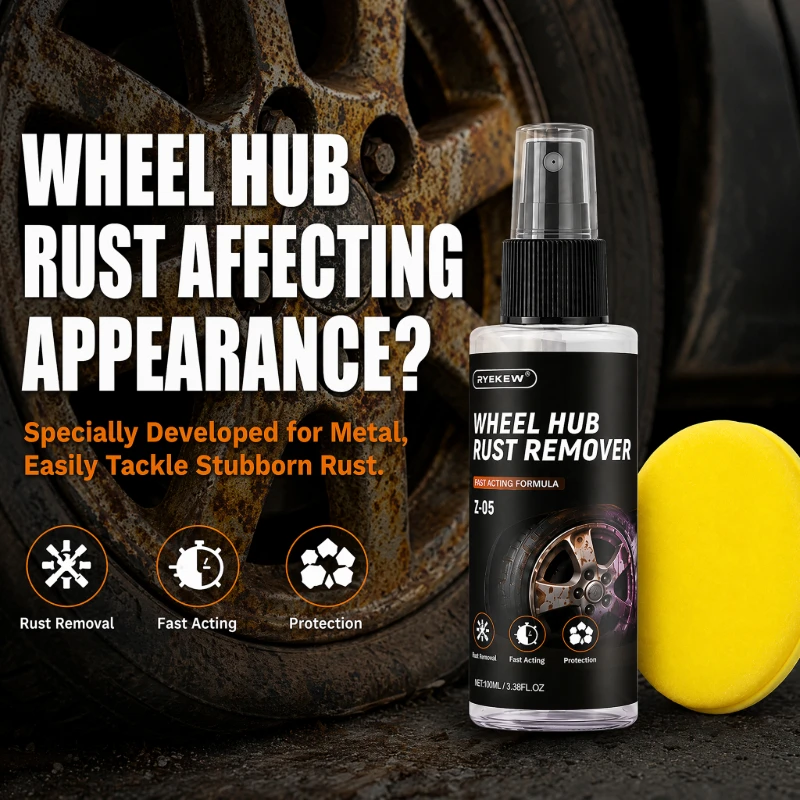 Wheel Rust Remover, Iron Fallout Cleaner for Car Rims, Heavy Duty Brake Dust Descaler Alloy Steel Safe