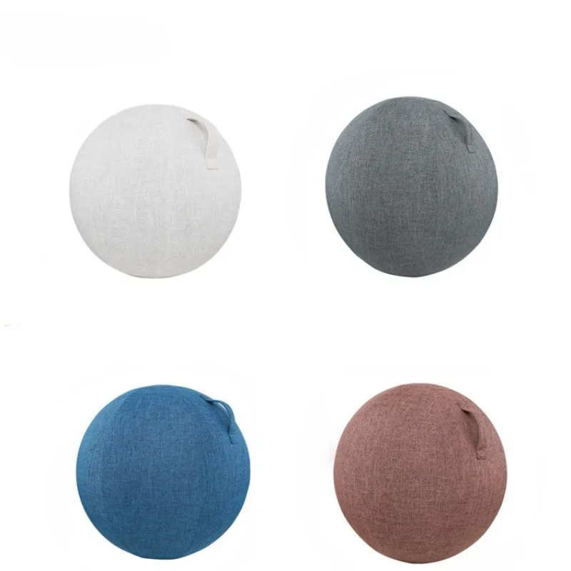 

Brown/Gray/Blue/White 65cm Cotton-Linen Yoga Ball Cover (Yoga Ball Not Included), Dirt-Resistant Protective Cover