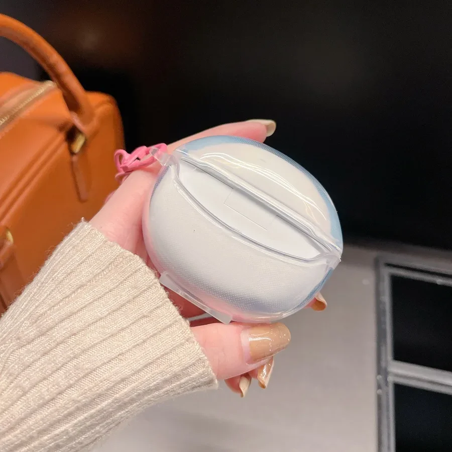 For VIVO TWS 3E Cover Fashion Flower / cartoon keychain Silicone Transparent Earphone Cover cute For vivo tws 3e cover