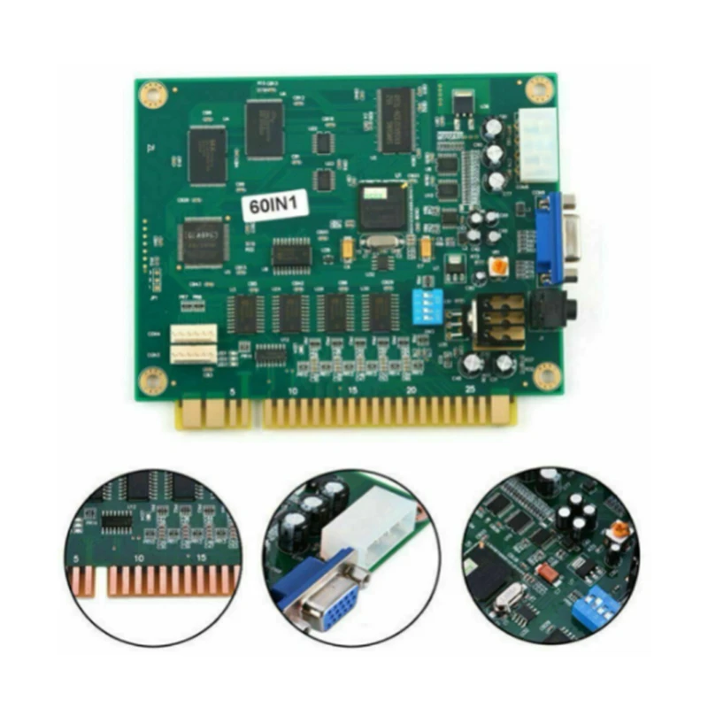 60 in 1 Multicade PCB Board Arcade Game Board with 28P Cable VGA Output Arcade Game Board Horizontal for Jamma Arcade-DTA9
