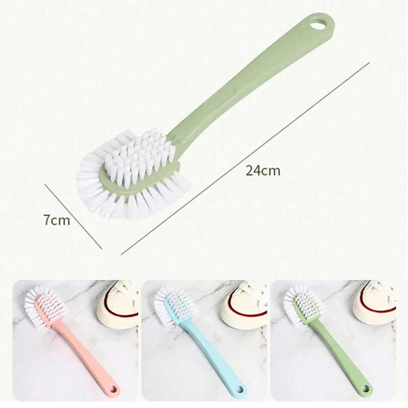 Household Shoe Washing Brush Five Side Brush Multifunctional Laundry Brush White Shoe Collar Cleaning Brush Long Handle Brushes