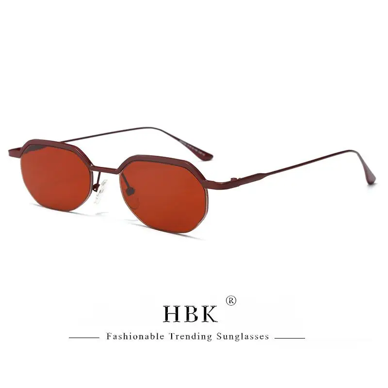 HBK Retro-Sonnenbrille für Herren, polygonal, Punk, kleine Halbrahmen-Sonnenbrille für Damen, Geschäftsreisen, Party, Brillen, Sommerstil – Detail 16