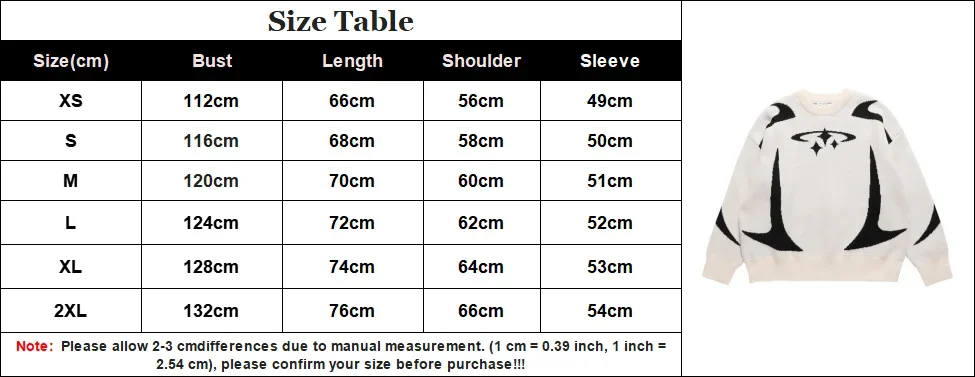 Herbst Winter Frauen Retro Pullover Pullover Mode Langarm Stern Muster Y2K Pullover Dame Casual Harajuku Stricken Pullover Unisex – Detail 1