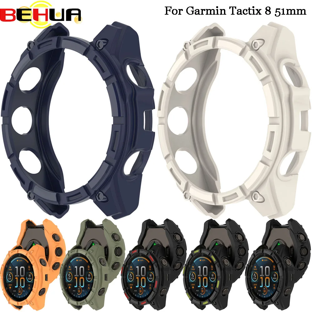 

BEHUA Cases For Garmin Tactix 8 51mm Soft TPU Cover Hollow Replacement Protective Watch Case Super Light Watch Shell Decoration