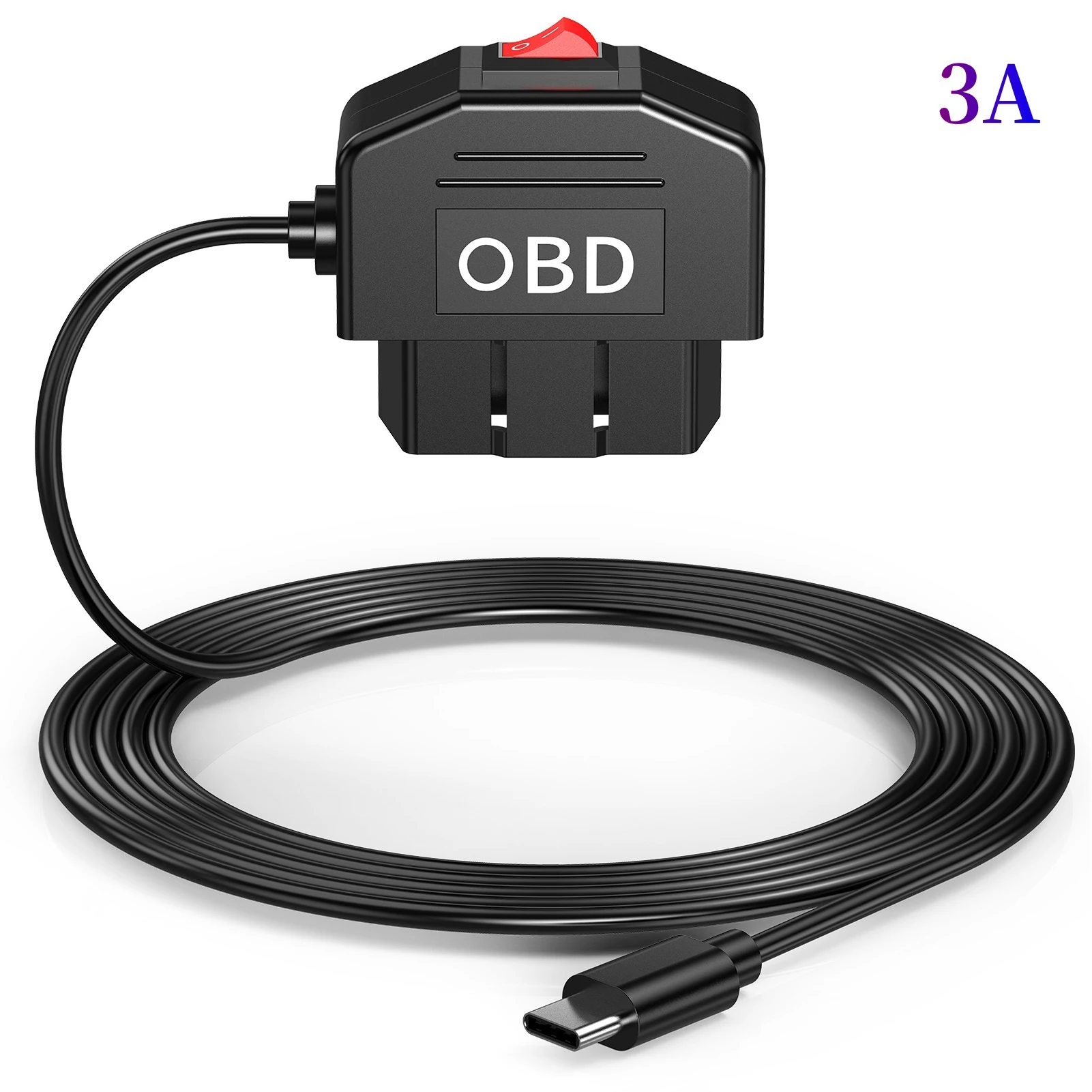 Car OBD Power Set Hardwire Driving Recorder Intelligent OBD Parking Monitoring Buck Cable For Dash Camera 24H Monitor/ACC Mode
