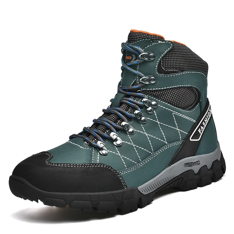 HIKEUP-Bottes d\'hiver imperméables pour hommes, chaussures de randonnée montantes, chaussures de marche pour hommes, chaussures d\'extérieur,