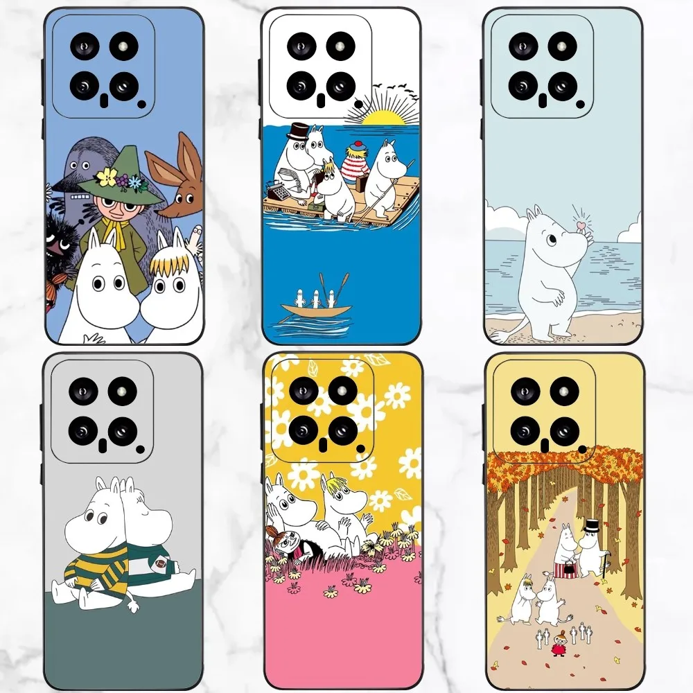 Cute M-Moo-mins-s Phone Case For Xiaomi 11 Redmi Note 11 5G 8T 9A 9 10T Note8Pro Note9 12SUltra Black Case