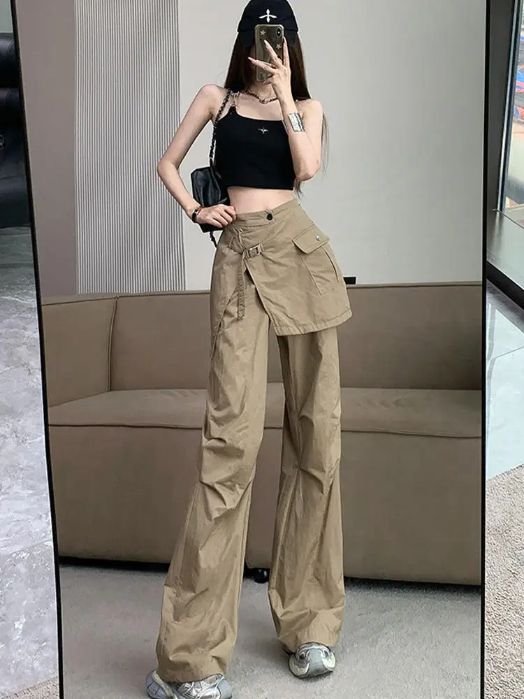 Pure Color High Waist Slim Chic Two Ways To Wear Sweatpants Women New Simple Casual Fashion Loose Female Y2K Pants