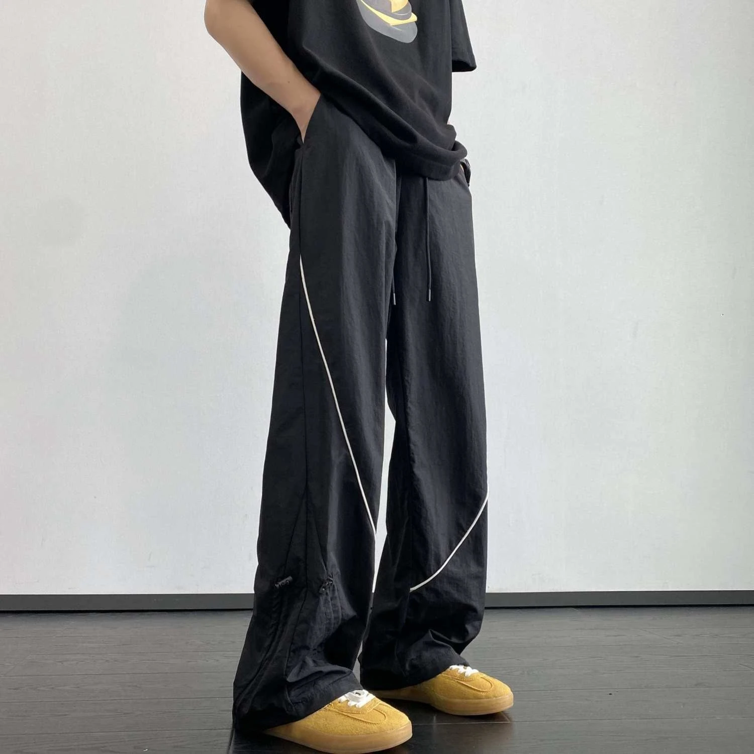 

Black Outdoor Men's Straight Cargo Pants Spring Summer Loose Male Trousers Harajuku Street Cheapest Aesthetic Fashion Slacks