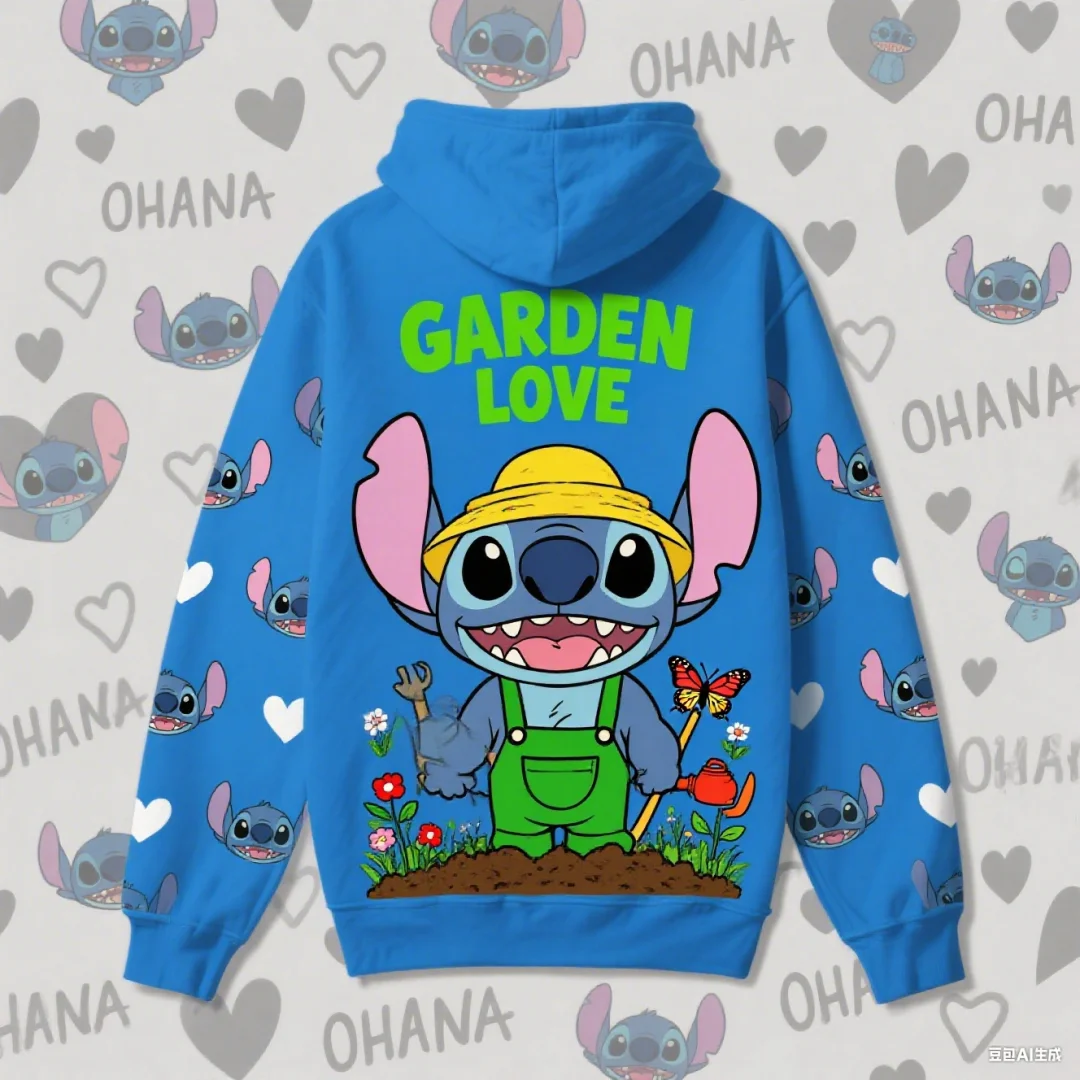 Sudadera con capucha gráfica de Stitch de Disney con estampado 3d, moda de otoño, sudaderas de ocio Y2k, sudaderas con capucha para niños, sudaderas con capucha para hombres y mujeres