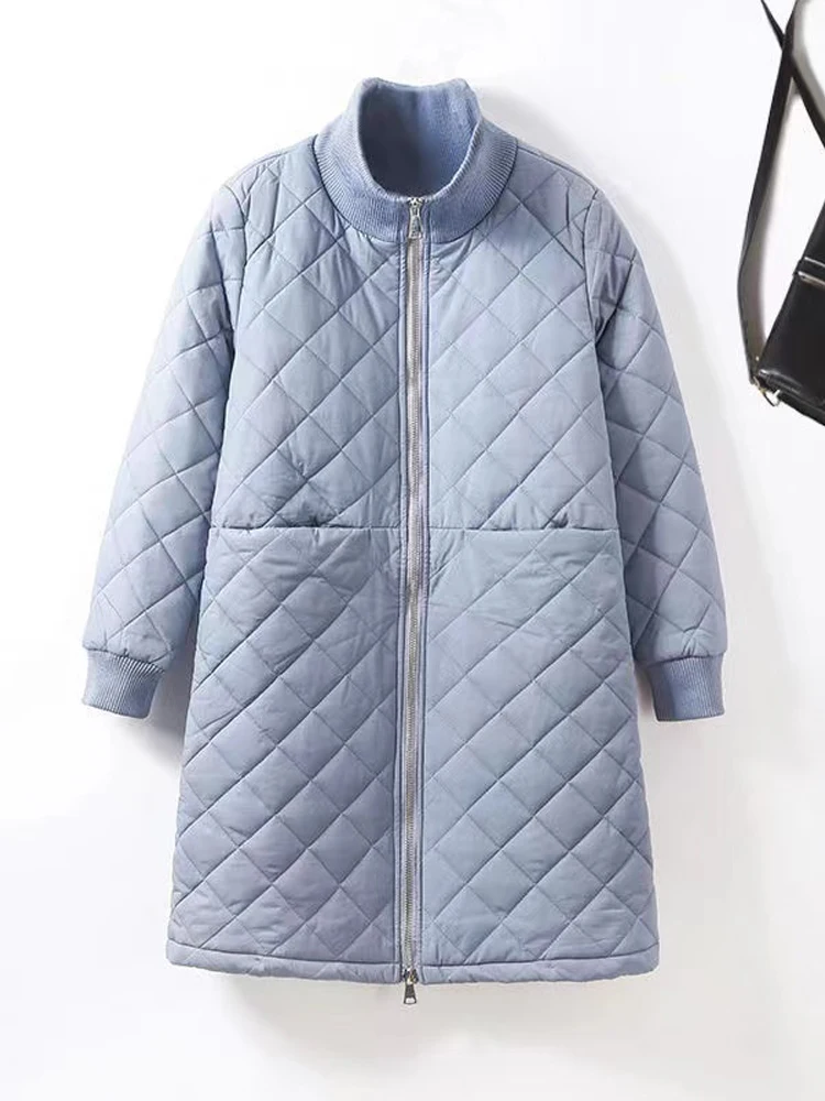 Women Winter Coat 2024 New Female Thick Warm Solid Long Quilted Jackets Stand Collar Windproof Parkas Ladies Cotton Overcoat