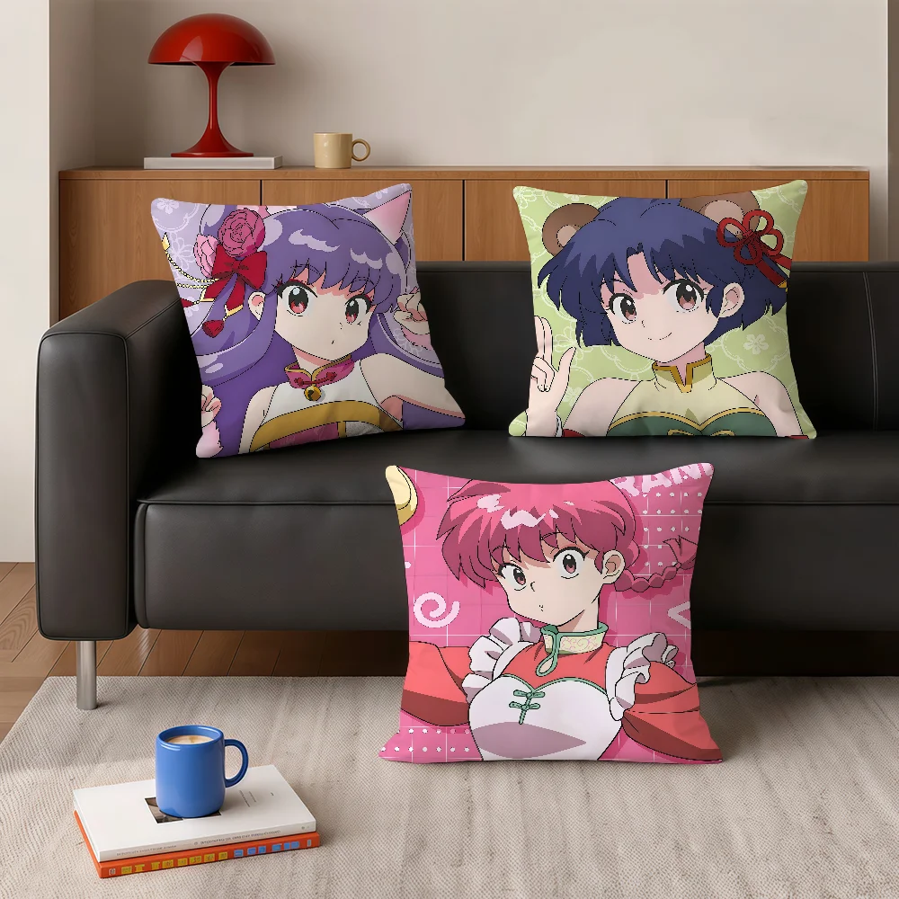 Anime R-Ranma-s Pillow Case Square Bedroom Headboard Sofa Living Room Backrest Cushion Nap Pillow