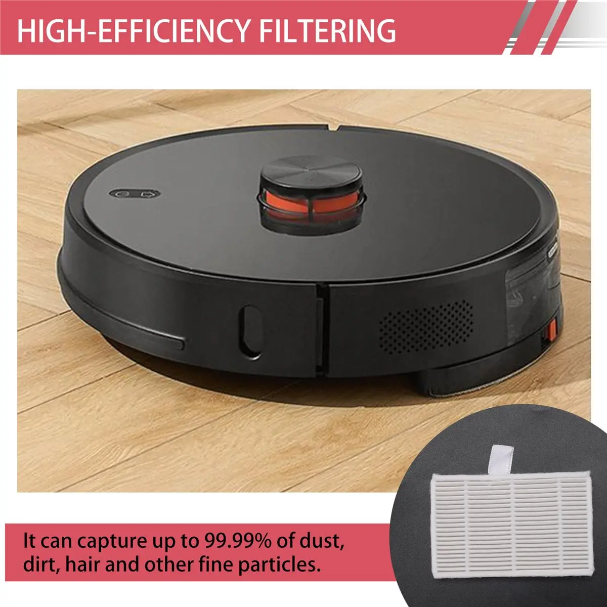 #01C 6PCS for Lydsto R1D Edge/MiWhole M9 Lite/ILIFE V20/Laresar L10 Filter,Vacuum Filter,(plastic)
