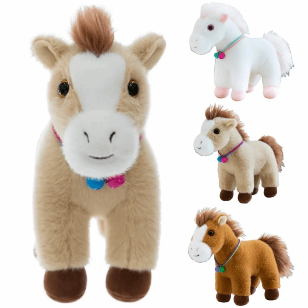 Geluk Creatieve Paard Pluche Pop Leuke Pluizige Knuffeldier Pop Zacht 23CM Paard Pluche Kussen Feestelijk Decor