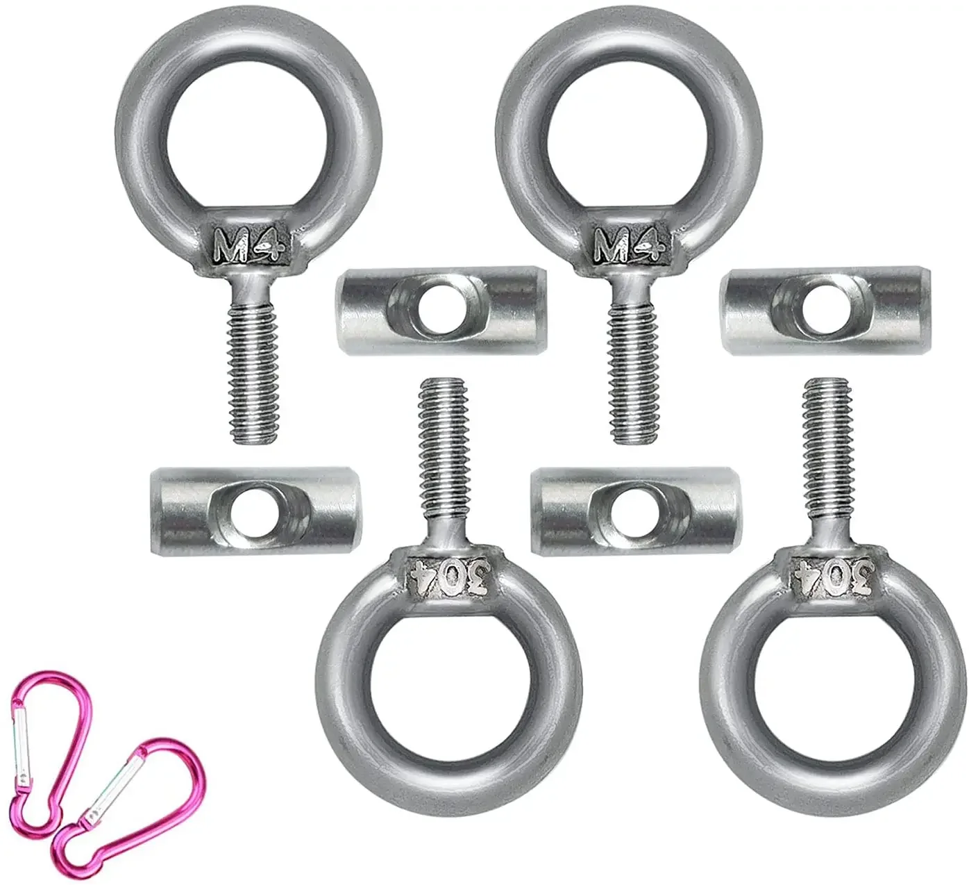 2/4set 6mm Awning Rail Stoppers with Carabiner Hooks End Stoppers Blocking Kit for Caravan Motorhome Campervan Camping Tent