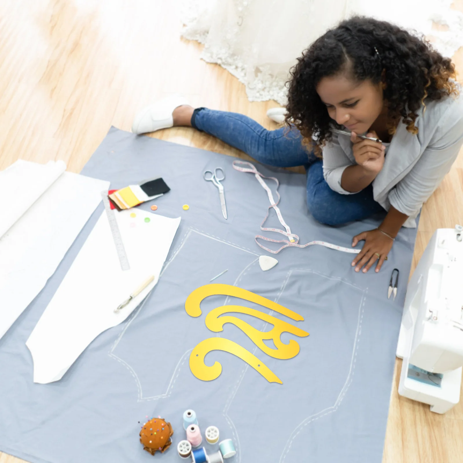 3 قطعة قالب منحنى فرنسي مجموعة مسطرة استنسل رسم لتصميم الأزياء أدوات صنع قالب الخياطة اليدوية الرسم #2