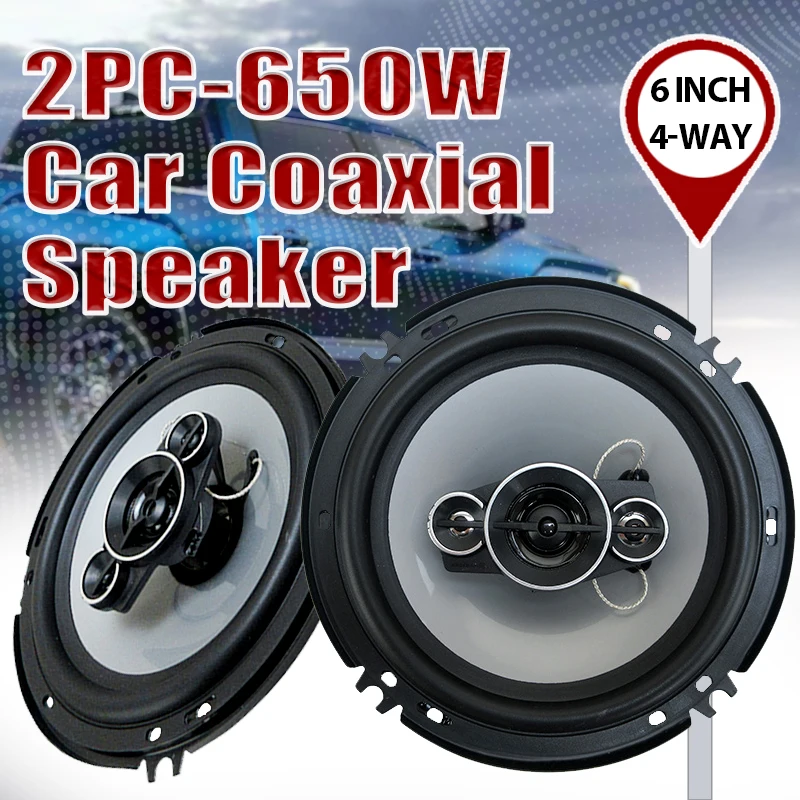 

2 шт. 6-дюймовый Hi-Fi автомобильный коаксиальный динамик 1300 Вт (2*650 Вт) автомобильный аудио сабвуфер музыкальная стерео 12 В полнодиапазонный частотный автомобильный НЧ-динамик