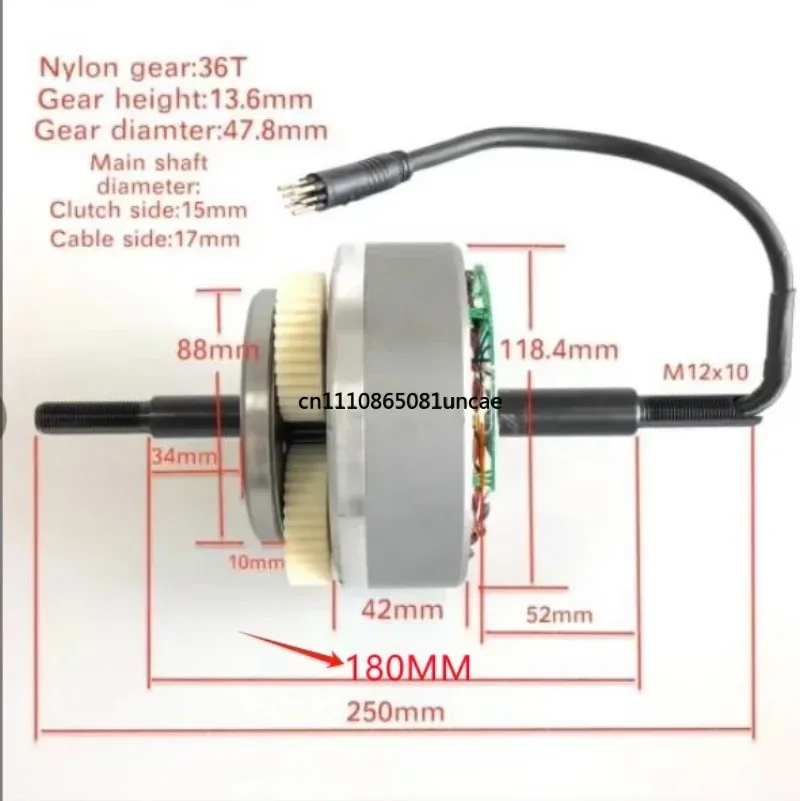 170mm 190mm Dropout Open Size 36V 48V 52V Fat Tire Mid Drive Motor 500W 750W 1000W E Bike Replacement Accessory