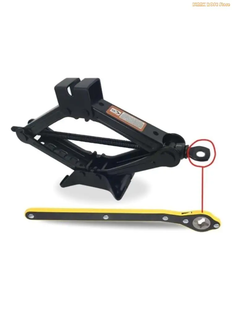K1AE 360°Swivel Tire Wheel Jacks Ratchet Wrench for Tire Wheel Repair