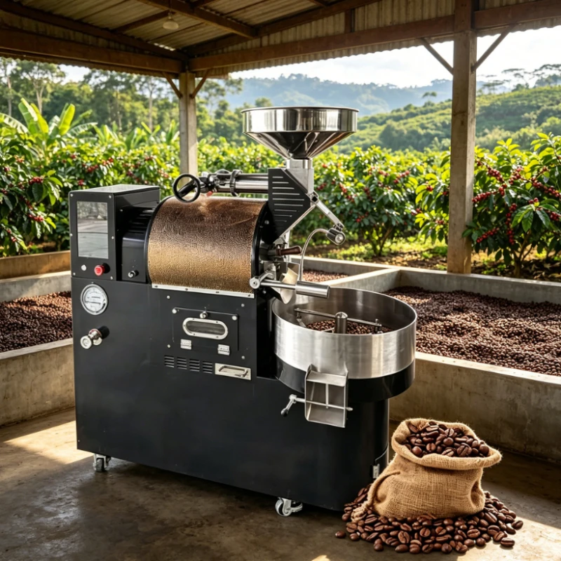 Customized 3kg Fully Automatic Dual Fuel Coffee Roaster Stainless Steel Temp Control Electric Gas Coffee Bean Roaster for Home