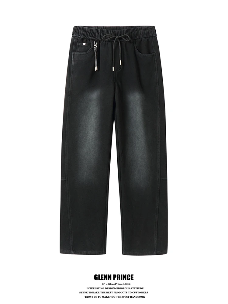 

Мужские джинсы GPstudio American Sle Fce с подкладкой, эластичным поясом, свободного кроя, широкие прямые брюки для повседневной носки и работы