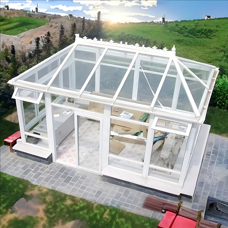 Outdoor Aluminum Alloy Frame Triangle Roof Waterproof Sunroom for Garden Patio Backyard sunroom