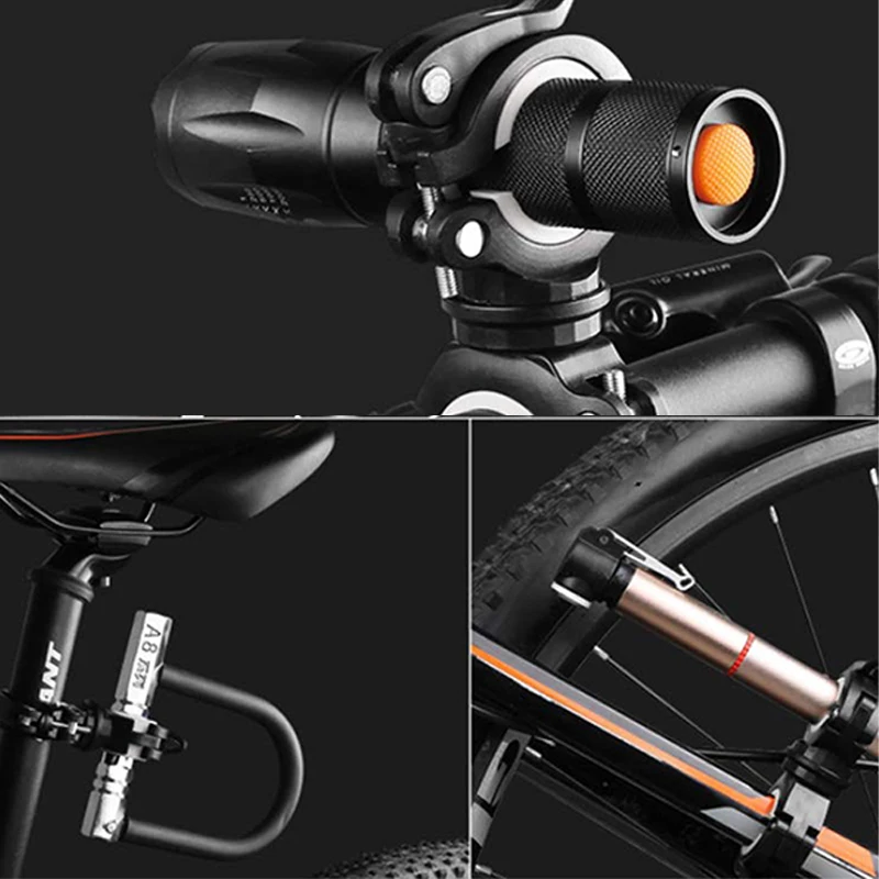 360°Rotation Cycling Clip Clamp Flashlight Mount Holder Bicycle Bike LED Light Flashlight Torch Mount Holder Bicycle Accessories