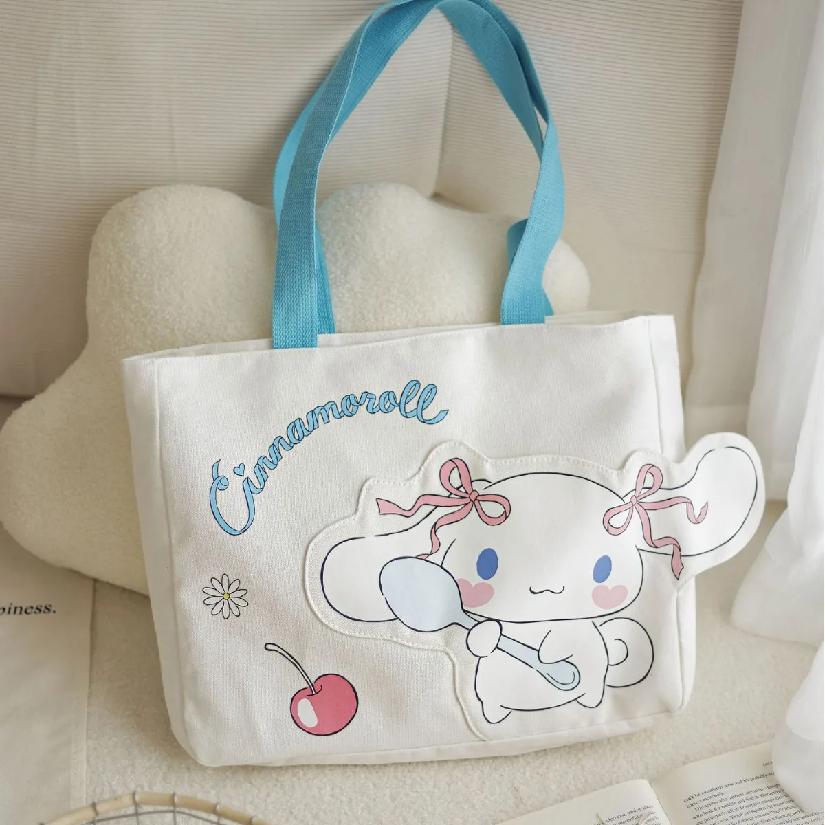 

Sanrio Canvas Bag Kuromi My Melody Cinnamoroll Student Crossbody Single Shoulder Tutoring Bag Cartoon Cute Shopping Bag Kid Gift