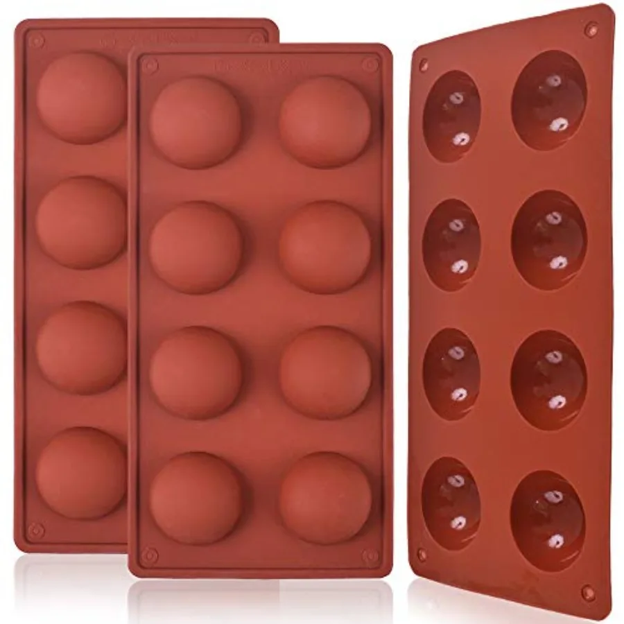 

8 Holes Half Sphere Silicone Mold 3 Packs 8-Cavity Half Sphere Mold for Hot Chocolate Bomb Cakes Jelly Pudding Dome Mousse