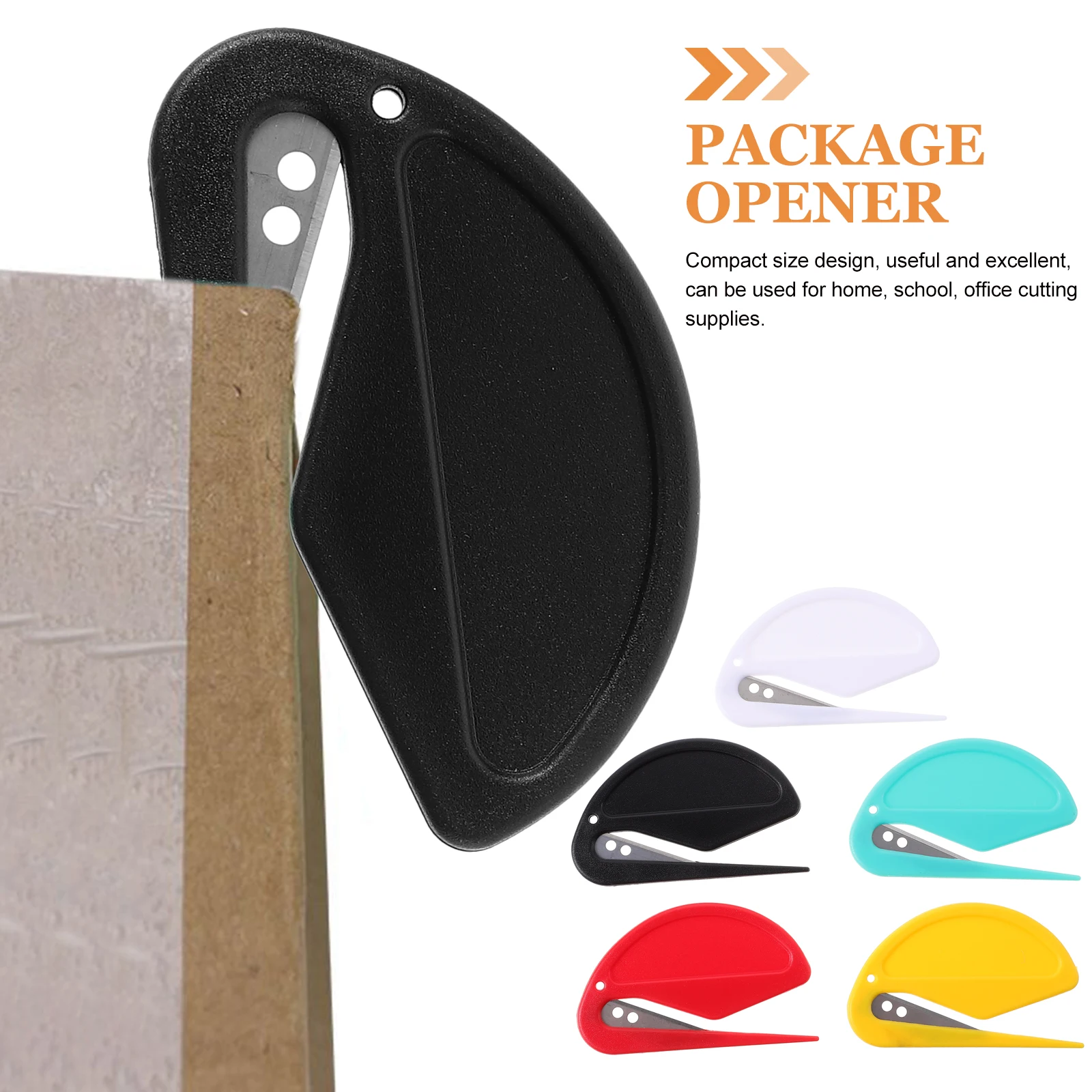 Pacote Safety Opening Slitter, Pacote Ferramenta, Package Opener, Facas bonitos, Openers, Envelope, Correio de aço, portátil, 5 pcs