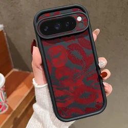 Red Lips Pattern TPU Phone Case For Google Pixel 10 7 8 Pro 9A 8A 7A Pixel 9 10 Pro XL Luxury Solid Color Shockproof Cover Cases