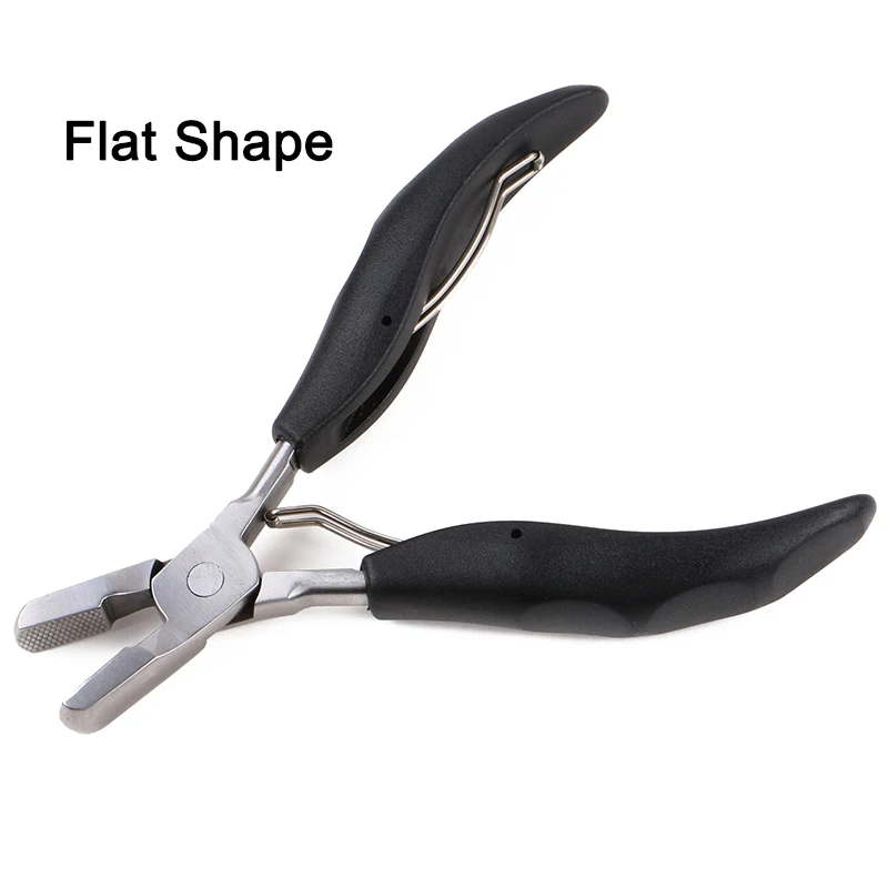 1PC Stainless Steel Hair Pliers Multi-Functional Keratin Pre-Bonded Hair Pliers Black Handle Hair Extension Tool