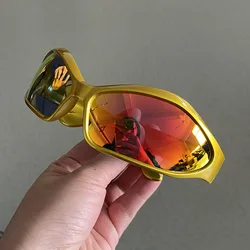 SO&EI New Y2K Sunglasses Women Fashion Colorful Mirror Shades UV400 Goggles Retro Cat Eye Men Punk Sports Driving Sun Glasses