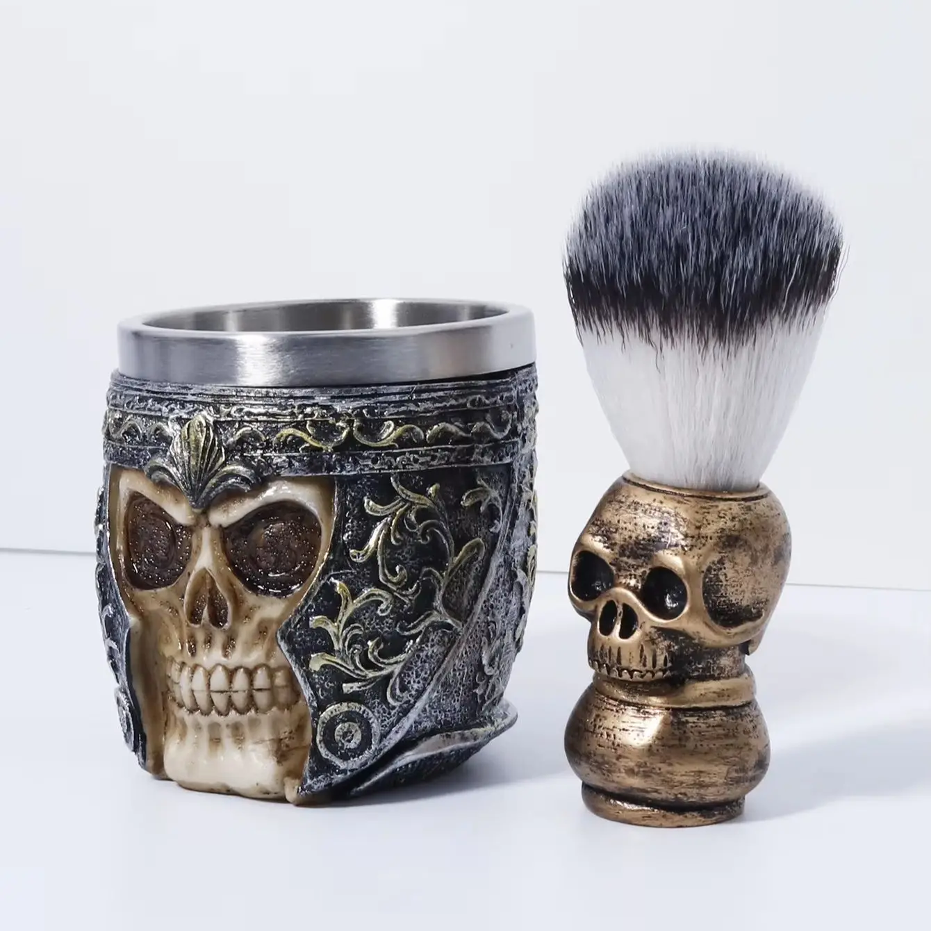 Skull Head Personalized Styling Set with Metal Hair Brush