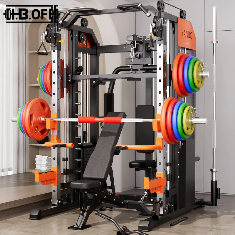 Equipo de Gimnasio Completo Flying Bird Smith Machine para el Hogar - Estación Multifuncional para Sentadillas y Press de Banca para Gimnasios Comerciales Grandes