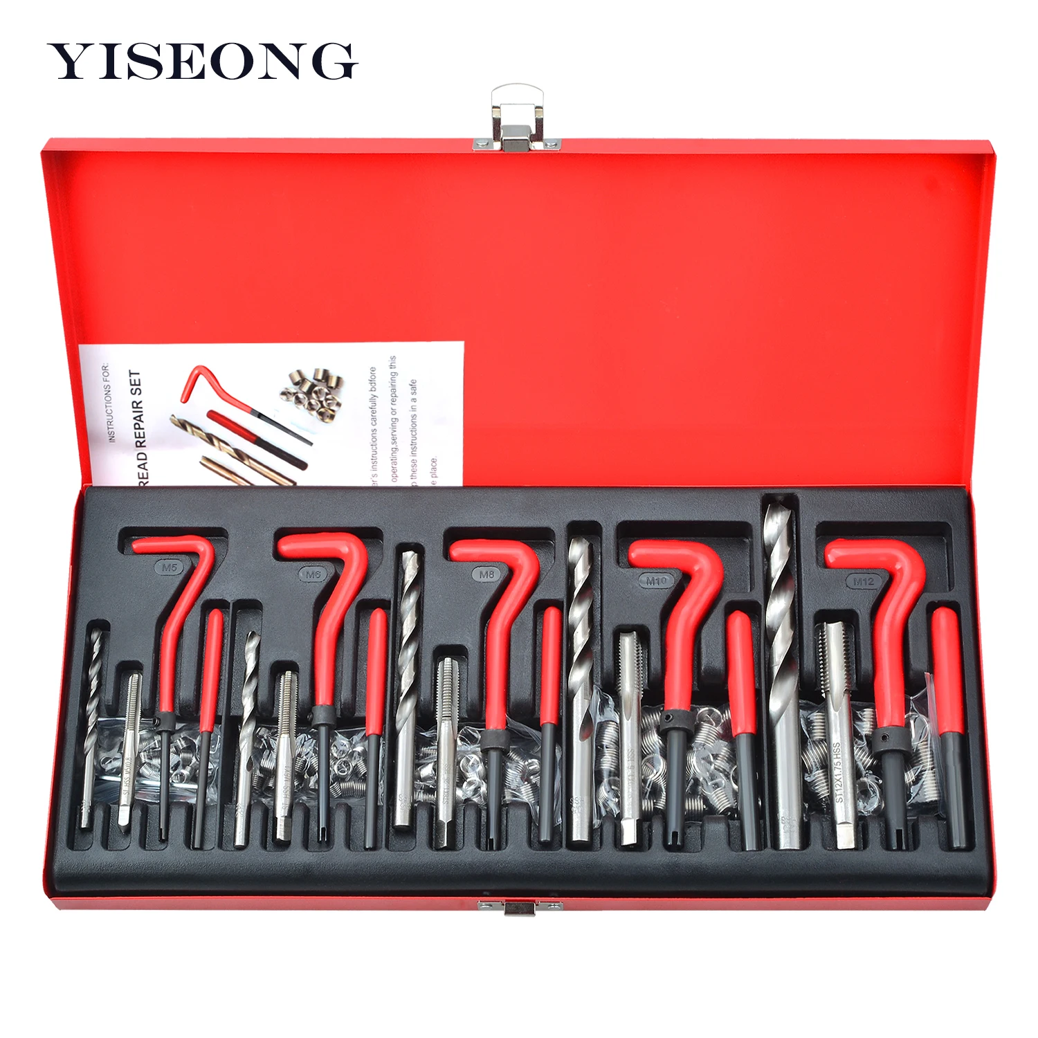 131 Stuks Draad Reparatie Tool M5 M6 M8 M10 M12 Spoel Boor Invoegen Installatie Kit Motor Blok Herstellen Beschadigde Set